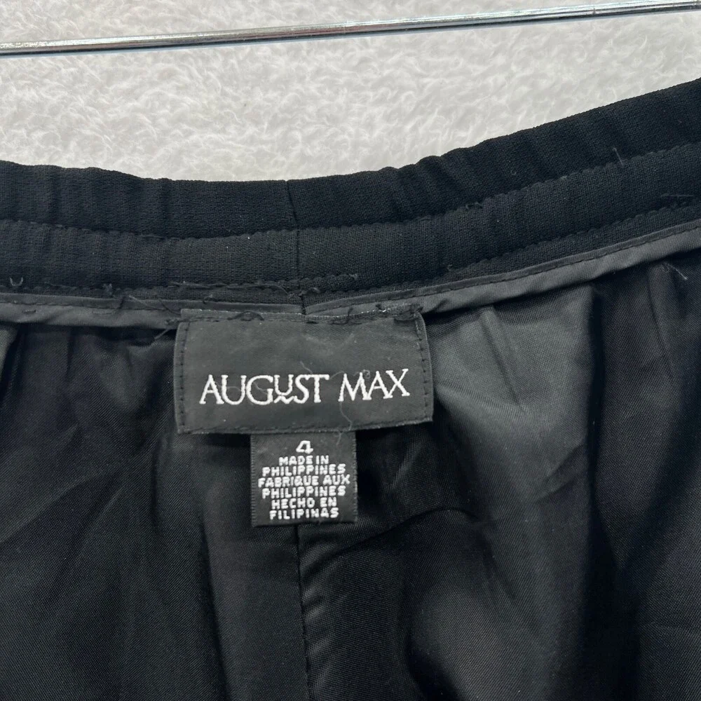 August Max Dress Pants Womens 4 Black‎ 36x27 Pleated Professional Work Suit Pant